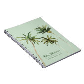 Tropische Waterverf palm Trees gepersonaliseerd Gr Notitieboek (Rechterzijde)