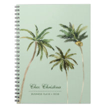 Tropische Waterverf palm Trees gepersonaliseerd Gr