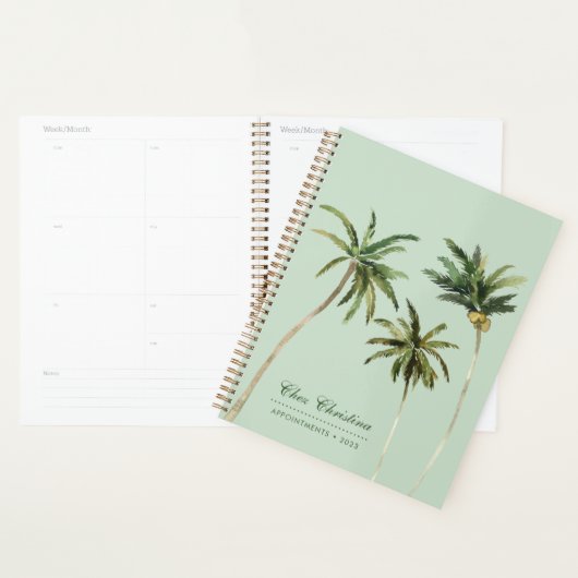 Tropische Waterverf palm Trees gepersonaliseerd Gr Planner (Display)