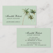 Tropische Waterverf Palm Trees Jewelry Designer Visitekaartje (Voorkant / Achterkant)