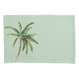 Tropische Waterverf Palm Trees Light Green Kussensloop