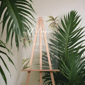 Tropische Waterverf Palm Trees Weddenschap Welkom Acryl Bord