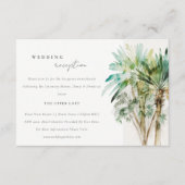 Tropische Waterverf palm Trees Wedding Reception Informatiekaartje (Voorkant)