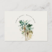 Tropische Waterverf palm Trees Wedding Reception Informatiekaartje (Achterkant)