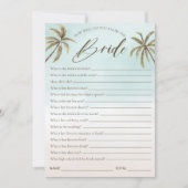 Tropische Waterverf palm Vrijgezellenfeest Kaart (Voorkant)