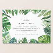 Tropische waterverf palmblad baby shower uitnodigi folie kaarten (Binnen)