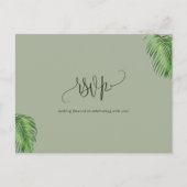 Tropische Waterverf palmbladeren bruiloft RSVP Briefkaart (Voorkant)