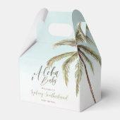 Tropische Waterverf palmbomen Baby shower Bedankdoosjes (Voorkant Zijde)