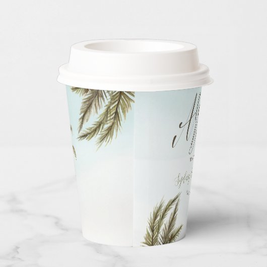 Tropische Waterverf palmbomen Baby shower Papieren Bekers (Rechts)