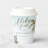 Tropische Waterverf palmbomen Baby shower Papieren Bekers (Voorkant)