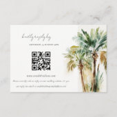 Tropische Waterverf palmbomen Bindende QR CODE RSV Informatiekaartje (Voorkant)