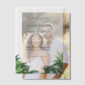 Tropische Waterverf Palmbomen Boho Wedding Vellum Uitnodigingen (Offset (Koppel))