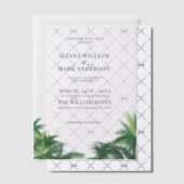 Tropische Waterverf Palmbomen Boho Wedding Vellum Uitnodigingen (Offset (Uitnodiging))