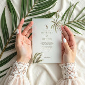 Tropische Waterverf Palmbomen Boho Wedding Vellum Uitnodigingen