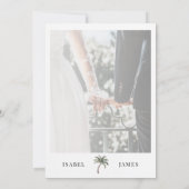 Tropische Waterverf Palmbomen Foto Boho Huwelijk Kaart (Achterkant)