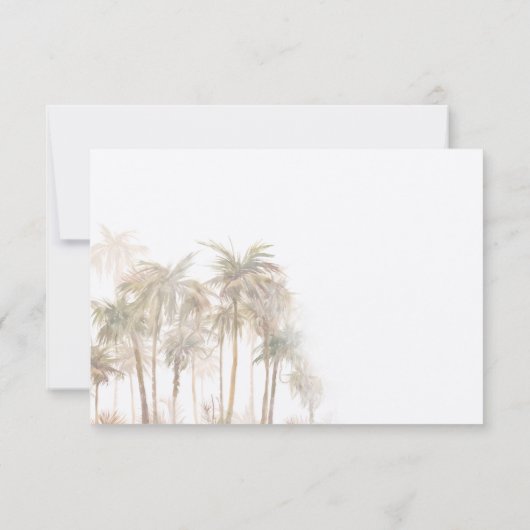 Tropische Waterverf palmbomen gepersonaliseerd Notitiekaartje (Achterkant)