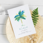 Tropische Waterverf palmboom Bewegende Aankondigin Feestdagenkaart<br><div class="desc">Deze tropische bewegende aankondigkaart bevat een replica van mijn oorspronkelijke handbeschilderde palmboom van de waterverf op een scherpe witte achtergrond. De woorden Wij hebben Bewegingen worden geplaatst in een modern borstelmanuscript met uw nieuw adres en details in een moderne sans serif typografie. Personaliseer hoe je wilt. Deze eenvoudige kaart keert...</div>