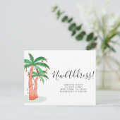 Tropische Waterverf palmboom in beweging Aankondigingskaart (Staand voorkant)