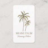 Tropische Waterverf palmboom looiend salon White Visitekaartje (Voorkant)