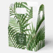Tropische Waterverf palmboom monogrammen Bedankdoosjes (Geopend)