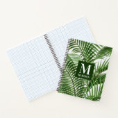 Tropische Waterverf palmboom monogrammen Notitieboek (Binnen)