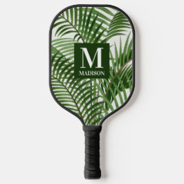 Tropische Waterverf palmboom monogrammen Pickleball Paddle