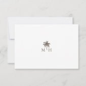 Tropische Waterverf palmboom RSVP Entrée Keuzen (Achterkant)