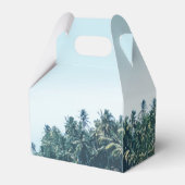 Tropische Waterverf Palmen & Strandbruiloft Bedankdoosjes (Achterkant)