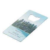 Tropische Waterverf Palmen & Strandbruiloft Creditkaart Flessenopener (Voorkant Gekanteld)