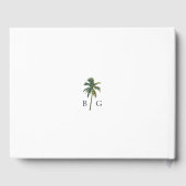 Tropische Waterverf Palmen & Strandbruiloft Gastenboek (Achterkant)