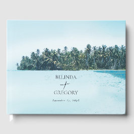 Tropische Waterverf Palmen & Strandbruiloft Gastenboek