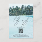 Tropische Waterverf Palmen & Strandbruiloft Informatiekaartje (Voorkant)