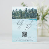 Tropische Waterverf Palmen & Strandbruiloft Informatiekaartje (Staand voorkant)