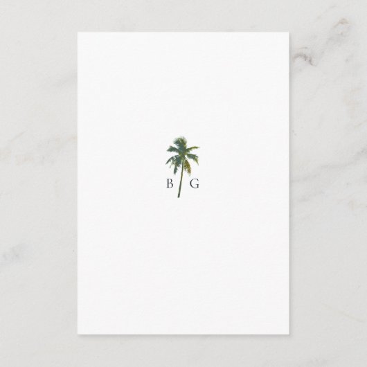 Tropische Waterverf Palmen & Strandbruiloft Informatiekaartje (Achterkant)