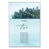 Tropische Waterverf Palmen & Strandbruiloft Kaart (Achterkant)