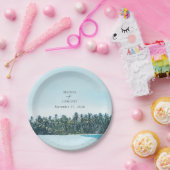 Tropische Waterverf Palmen & Strandbruiloft Papieren Bordje (Feest)