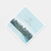 Tropische Waterverf Palmen & Strandbruiloft Servet (Hoek)