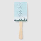 Tropische Waterverf Palms Beach Wedding Programma Handwaaier (Voorkant)