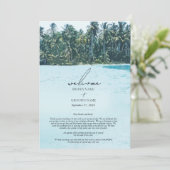 Tropische Waterverf Palms Beach Wedding Route (Staand voorkant)