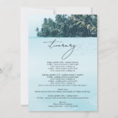 Tropische Waterverf Palms Beach Wedding Route (Achterkant)