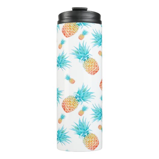 Tropische Waterverf Pananasseiroop Thermosbeker (Voorkant)