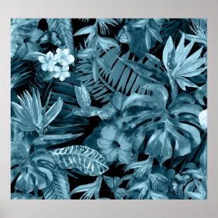 Tropische Waterverf Paradijs: Oerwoud Blossom Poster