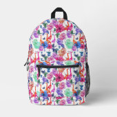 Tropische Waterverf Patroon Bedrukte Rugzak (Voorkant)