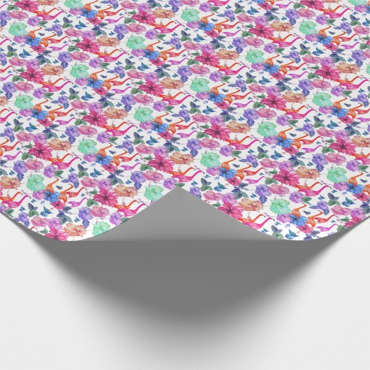 Tropische Waterverf Patroon Cadeaupapier (Hoek)