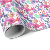 Tropische Waterverf Patroon Cadeaupapier (Rol Hoek)