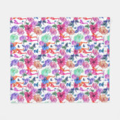 Tropische Waterverf Patroon Fleece Deken (Voorkant (Horizontaal))