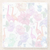 Tropische Waterverf Patroon Glazen Onderzetter (Achterkant)