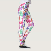 Tropische Waterverf Patroon Leggings (Rechts)