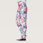 Tropische Waterverf Patroon Leggings (Links)