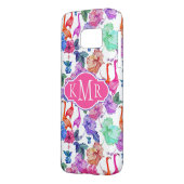 Tropische Waterverf Patroon | Monogram Case-Mate Samsung Galaxy Hoesje (Achterkant Links)